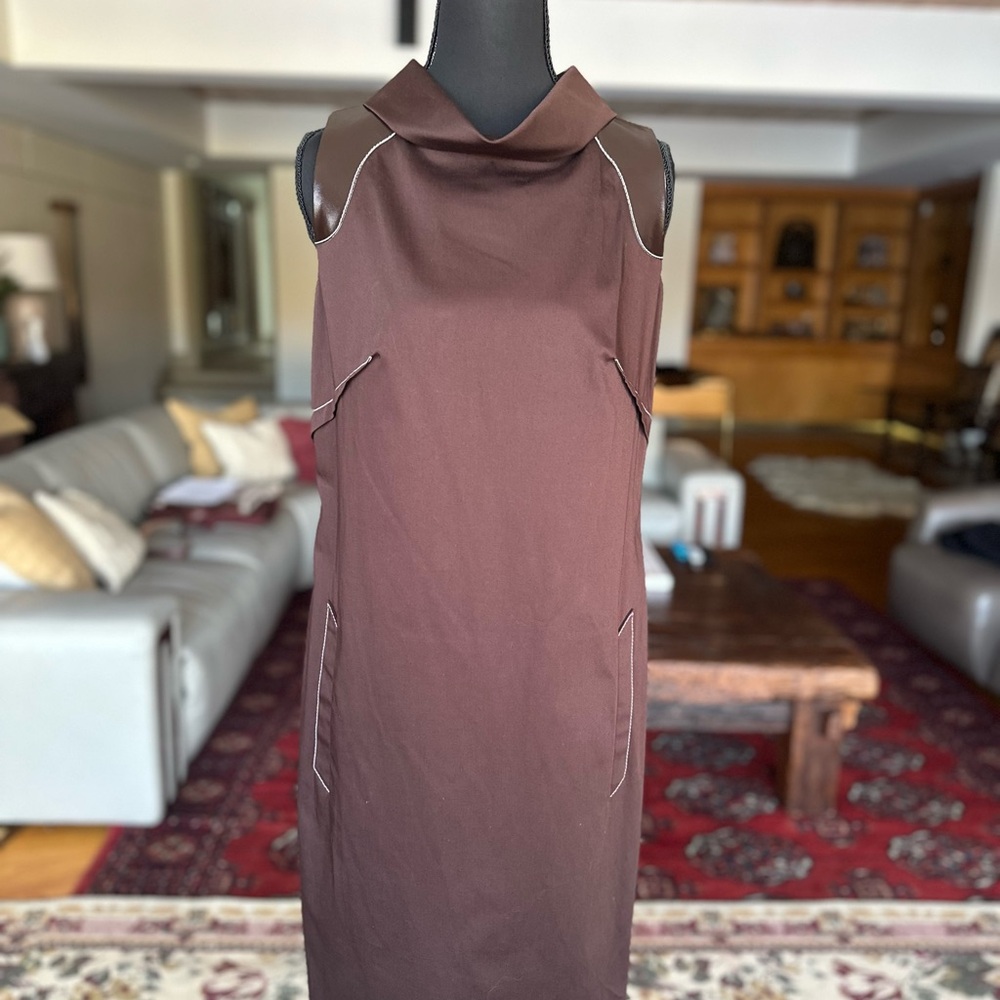 Carolina Herrera Chocolate Brown Midi Dress
